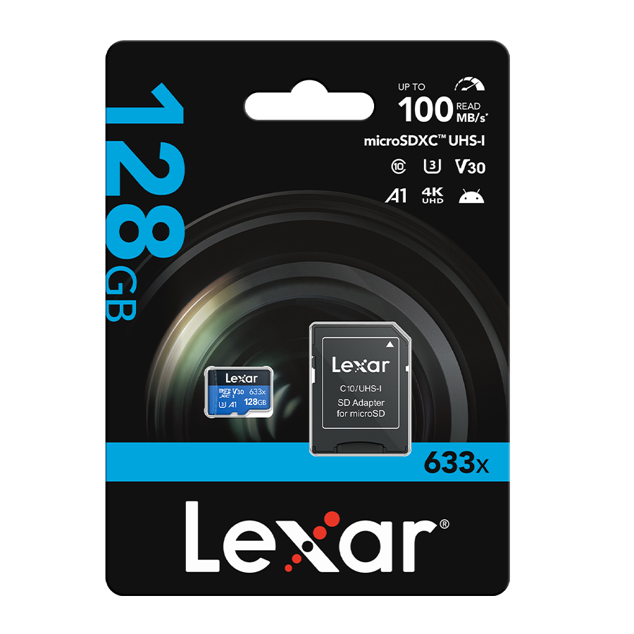 Micro Sd Lexar 128gb 633x 100mb/S (1y)