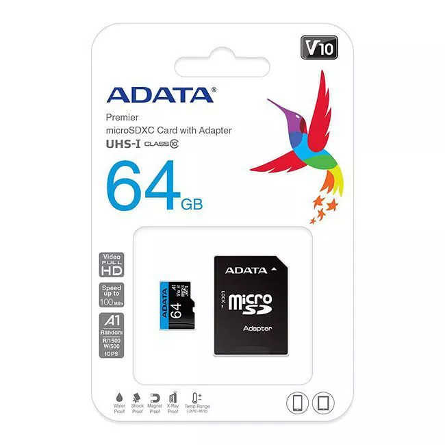 Micro Sd Adata 64gb Class-10 (1y)