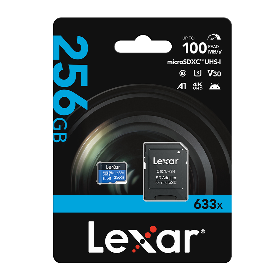 Micro Sd Lexar 256gb 633x 100mb/S (1y)