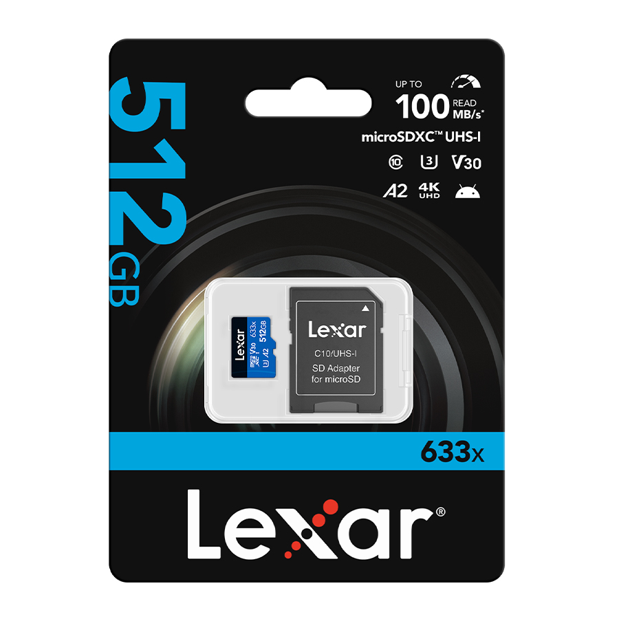 Micro Sd Lexar 512gb 633x 100mb/S (1y)