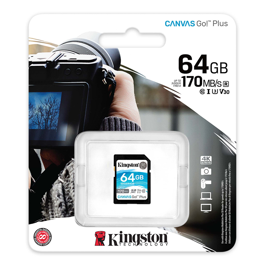 Sd Card Kingston 64gb C-10 170mb/S (1y)